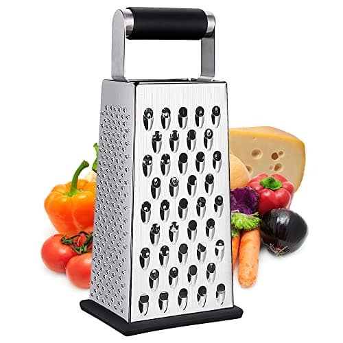 Kaishun Cheese Grater, Box Grater for Cheese Stainless steel Vegetable Slicer Food Shredder 4-sided Convenience for kitchen