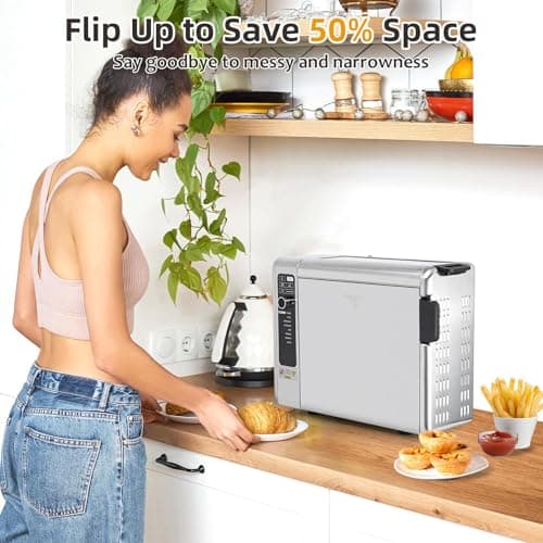 LynTorin Pizza Oven Combo, 10-in-1 Digital Countertop Oven, Flip UP Save 50% Space, Electric Indoor Toaster Oven, 18QT, 9 Preset Functions, Easy Clean, 1600W, Homeuse 8
