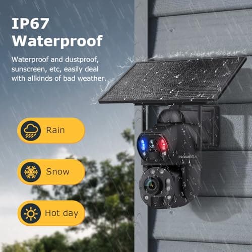 INQMEGA 4G LTE Solar Security Camera, 50X Optical Zoom, 6MP Dual-Screen Wireless Camera with Color Night Vision, PIR Motion Sensor, 2 Way Talk, Include 4G Card 7