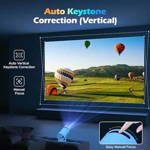 Mini Projector with WiFi and Bluetooth, 4K Portable Projector Wireless 270° Rotatable 130'' Screen Smart Projector 1080P Compatible with iphone/TV Stick/HDMI/USB/Laptop for Bedroom 5