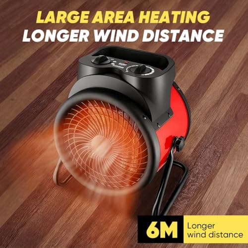 Saker (2 PC) 2000W Powerful Portable Heating Cannon for Outdoor&Indoor, PTC Ceramic Electric Small Space Heater, 90° Adjustable, 120V, Fast Heat With Protection for Greenhouse, Garage, Bedroom, Office 7