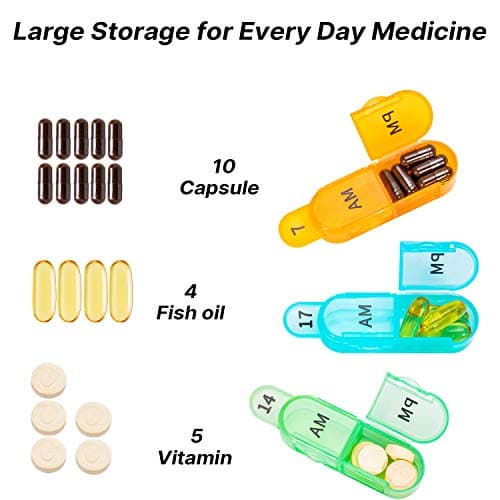 Daviky Monthly Pill Organizer 2 Times a Day - 30 Day Pill Box AM PM, BPA Free One Month Medicine Organizer Twice Daily, 31-Day Case to Hold Vitamins, Supplements & Medication 6