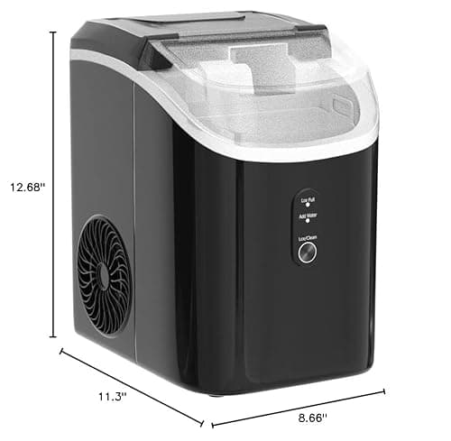 Nugget Ice Maker Countertop, Portable Crushed Sonic Ice Machine, Self Cleaning Ice Makers with One-Click Operation, Soft Chewable Ice in 7 Mins, 34Lbs/24H with Ice Scoop for Home Bar Camping RV 8