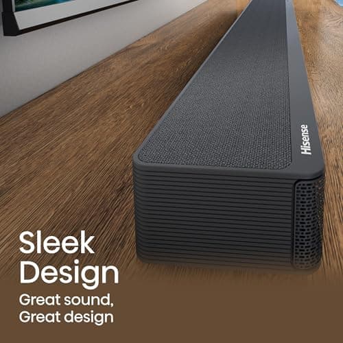 Hisense AX3125H 3.1.2Ch Sound Bar with Wireless Subwoofer, 440W, Dolby Atmos, Bluetooth 5.3, EzPlay, 4K HDMI Pass Through, Roku TV Ready, DTS:X, HDMI/AUX/ARC/Optical/USB, 7 EQ Modes 10