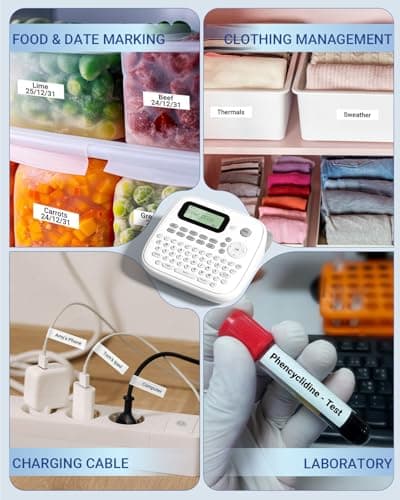 Vixic Label Maker Machine with-Tape, D210S Label Maker with Keyboard, Labeler Includes USB-C Cable Stay Powered, Portable Label Machine Waterproof-Labels Different Fonts for Home Office Organization 8