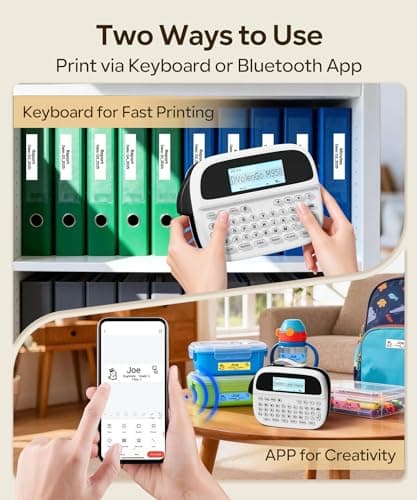 VolenGo Label Maker Machine with-Tape, Rechargeable Label Maker Waterproof-Labels, Backlit Bluetooth Labeler, M950 12mm Portable Labeling Maker for Home Organization Office School Teacher Supplies 6