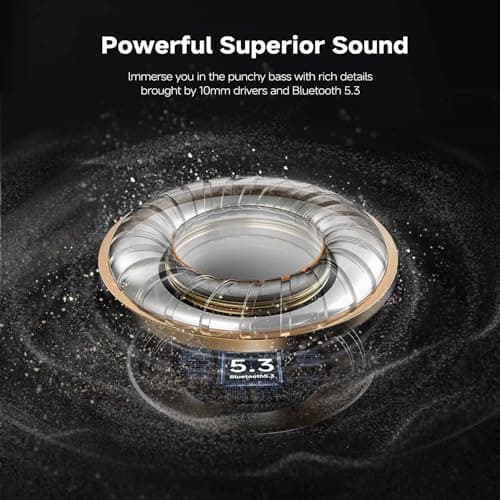 CXK Neckband Headphones, Bluetooth 5.3 Headphones 80Hrs Extra Long Playtime Stereo Bass in-Ear Headsets with Mic, IPX6 Waterproof Earbuds for Sport, Business, Black 5