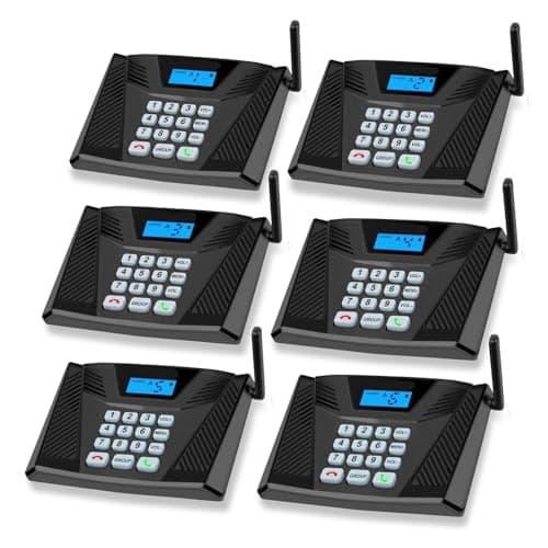 SANZUCO Intercoms Wireless for Home, Upgraded 5300ft Intercom 9 Channel 2 Code, Full Duplex Hands Free Talk Wireless Intercom System for Home Elderly Office with Auto Answer(6Packs, Black)