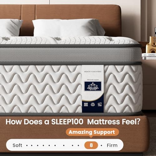 SLEEP100 Queen Mattress 12 Inch, 5-Zone Deep Sleep Firm Mattress with Extra Lumbar & Shoulder Support, Hotel Collection Hybrid Mattresses Pain Relief - Fiberglass Free - No Odor - 365 Night Trial 7