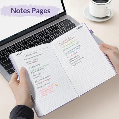 SUNEE 2026 Weekly & Monthly Hardcover Planner 5.5" x 8.3" - 12 Month (January 2026 - December 2026), Small Hardcover Planner, Pocket, Notes, 100 GSM Paper, Purple 6