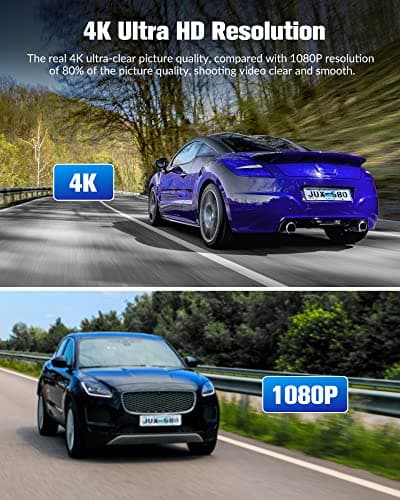 Dash Camera for Cars,4K Full UHD Car Camera Front Rear with 32GB Card,Built-in Super Night Vision,2.0'' IPS Screen,170°Wide Angle,WDR, 24H Parking Mode, Loop Recording. 7