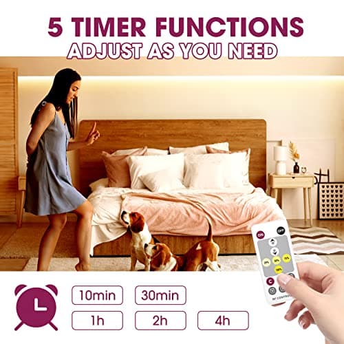 EMITEVER LED Strip Light Warm White 3000K 16.4ft,24V DC COB Dimmable Tape Lights with RF Controller,Premium High Density Power Adapter,1600LEDs Suitable for Bedroom,Kitchen Cabinets,Indoor Use 6