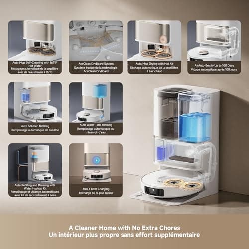 DREAME L50 Ultra Robot Vacuum and Mop White, 19,500Pa Suction, with Auto-Empty and Mop Self-Cleaning, Precise Obstacle Avoidance, HyperStream Detangling DuoBrush 7