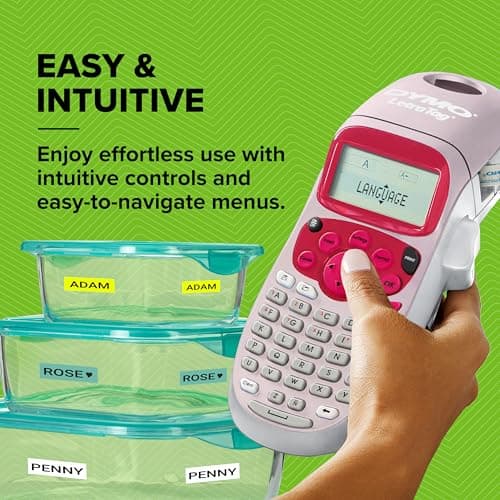 DYMO LetraTag LT-100H Handheld Aesthetic Label Maker, ABC Keyboard Label Printer with Easy-to-Use, 13 Character LCD Screen, Great for Home & Office Organization, Pink 7