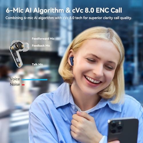 EarFun Air Pro 4 Adaptive Hybrid Noise Canceling Wireless Earbuds, Qualcomm Snapdragon Sound, aptX Lossless, 6 Mics AI CVC 8.0 Call, LDAC Hi-Res Audio, 52H Playtime, Bluetooth 5.4 (Royal Blue) 5