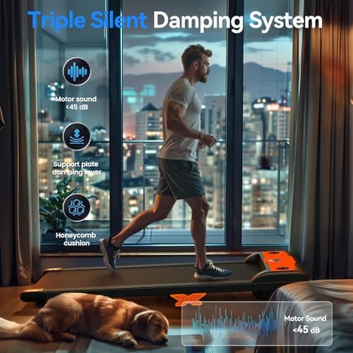 Servfit Walking Pad with Incline, 2.5HP Under Desk Treadmill, 3 in 1 Portable Treadmill with Remote Control, LED Display, Hidden Safety Switch, Mini Walking Jogging Machine for Home Office, Orange 7