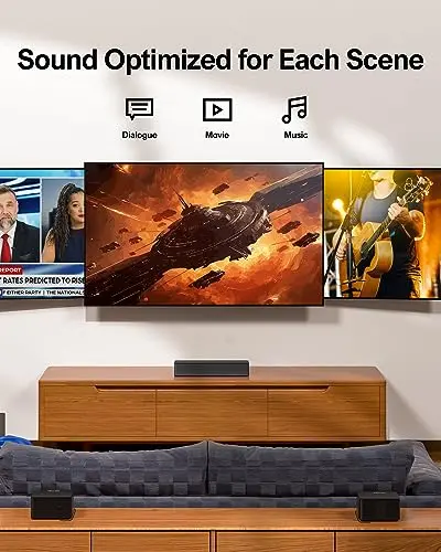 ULTIMEA 5.1 Sound Bar with Dolby Atmos, 410W Peak Power, Surround Sound System for Smart TV, APP Control, Surround and Bass Adjustable, Home Theater with Subwoofer, Poseidon D60 (2025 New Model) 5
