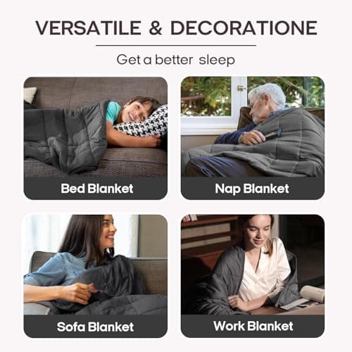 ZonLi Weighted Blanket (80"x87", 25lbs, Grey), King Size Weighted Blanket for Adults, 100% Polyester Material with Glass Beads 5