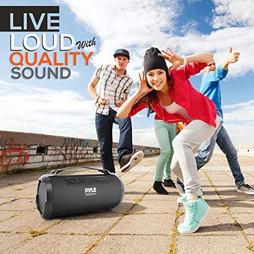 Pyle Wireless Portable Bluetooth Boombox Speaker - 200 Watt Rechargeable Boom Box Speaker Portable Music Barrel Loud Stereo System With AUX Input, MP3/USB/SD Port, Fm Radio, 4" Tweeter - PBMSPG1BK 6
