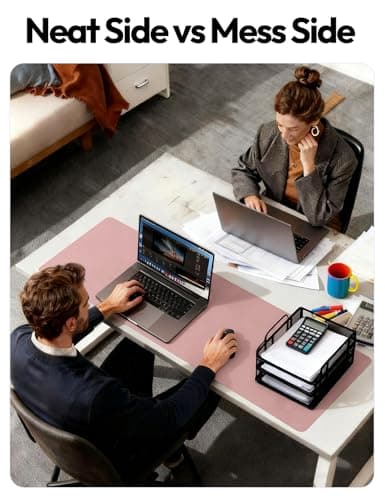 YSAGi Leather Desk Protector, Office Mat, Large Mouse Mat, Non-Slip PU Leather Blotter, Laptop Desk Pad, Waterproof Writing Pad for Office and Home (Pale Mauve, 23.6" x 13.8") 6