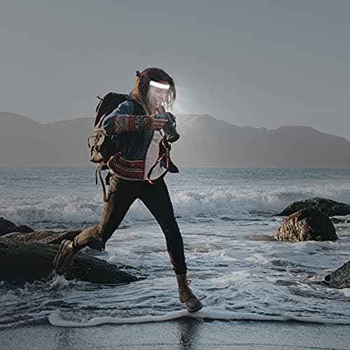 Adelante LED Headlamp Flashlight, 1000LM 230Wide-Beam USB Rechargeable Head Light with Taillight(Individual Control) & 8 Clips Waterproof Headlight Headlamps for Running and Camping (2 Pack, Black) 7