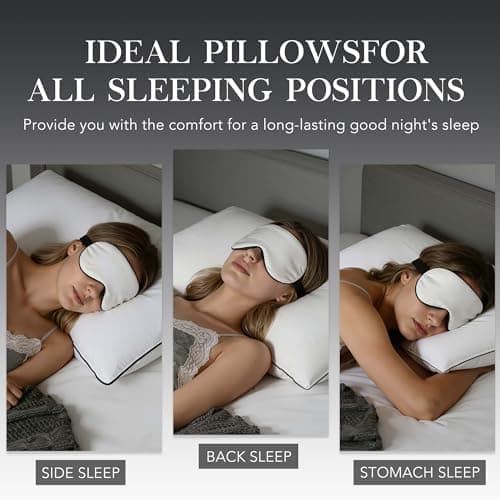 Down Pillows Queen Size Set of 2, Breathable Cotton Blend Shell Cover, Hotel Collection Bed Pillows for Sleeping, Fluffy and Supportive, Soft Down Fiber Pillow for Side,Back, and Stomach Sleepers 5