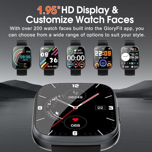 Smart Watch for Men Women(Answer/Make Calls), 1.95" HD Touch Screen Fitness Watch with Sleep Heart Rate Monitor, 110+ Sports Modes, IP68 Waterproof Activity Trackers Compatible with Android iOS, Black 5