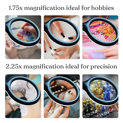Brightech LightView Pro Flex 2 in 1 Magnifying Desk Lamp, 2.25x Light Magnifier, Adjustable Gooseneck Magnifying Glass with Light for Crafts, Reading, Close Work 8