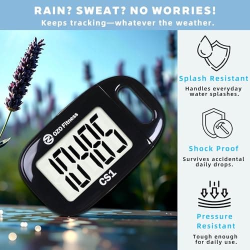 OZO Fitness Clip-on 3D Pedometer for Walking Steps Counter with Lanyard, Simple Exercise Tracker for Women and Seniors with Large Accurate Digital Display, Portable Minimalist Sports Monitor, Black 6