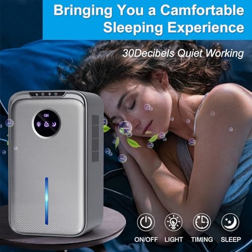 Dehumidifier,95OZ Dehumidifier for Basement With Drain Hose Quiet Small Dehumidifier for Bathroom Home Room Bedroom Portable Mini Dehumidifiers for RV Closet （1000Sq.ft) 2