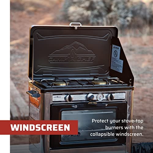 Camp Chef Outdoor Camp Oven, Black/Silver, 31" H x 24" W x 18" L 5