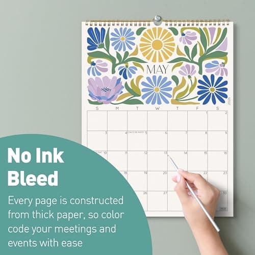 S&O Desert Garden Wall Calendar from January 2026-June 2027 - Tear-Off Monthly Calendar - 18 Month Academic Wall Planner - Hanging Organizer to Track Anniversaries & Appointments - 13.5"x10.5”in 8