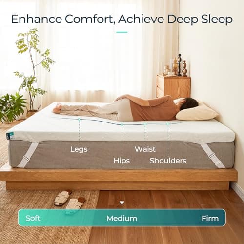 LINSY 3 Inch Twin XL Size Mattress Topper, Gel Memory Foam Bed Topper XLong Twin with Removable Cover, Adjustable Straps & Non-Slip Bottom for Enhanced Support 5