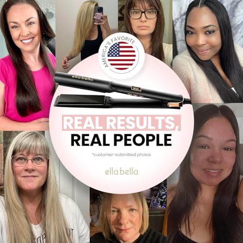 ELLA BELLA® Ceramic Flat Iron Hair Straightener • Professional Straightening Iron • Digital Display to Accurately Control Temperature • As Featured in Good Housekeeping 7