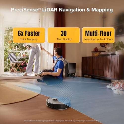 roborock Qrevo S5V Robot Vacuum and Mop, FlexiArm Edge Mopping, 12,000Pa Suction, Dual Zero-Tangle System, Smart Obstacle Avoidance, 10mm Mop Lifting, Auto Mop Washing&Drying, Self-Emptying&Refilling 8