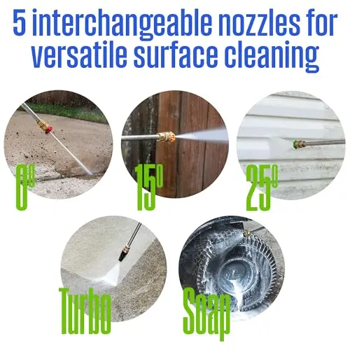 Westinghouse ePX3100 Electric Pressure Washer, 2300 Max PSI 1.76 Max GPM with Anti-Tipping Technology, Onboard Soap Tank, Pro-Style Steel Wand, 5-Nozzle Set, for Cars/Fences/Driveways/Home/Patios 8