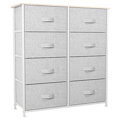 YITAHOME 8 Drawers Dresser - Fabric Storage Tower, Organizer Unit for Bedroom, Living Room & Closets - Sturdy Steel Frame, Easy Pull Fabric Bins & Wooden Top