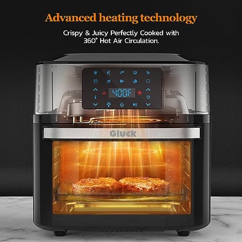 Air Fryer Oven Large 20 QT, 10-in-1 Toaster Oven Air Fryer Combo with Window for Family, Airfryer Oven with Rotisserie, 3 Dehydrating Racks 6