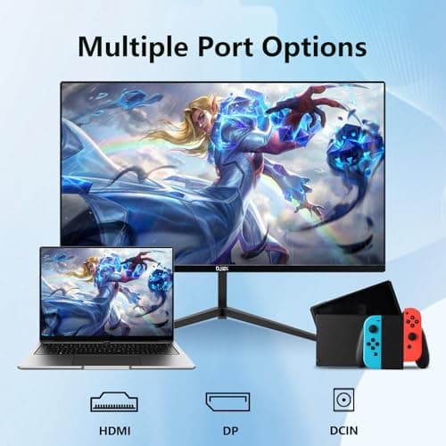 DJiEX 24 inch Monitor FHD 1920x1080p 180Hz Screen 99% sRGB Refresh Rate 3ms Home Office Gaming Computer Monitor Sync Visual Experience for Work & Play Support Wall Mount Install 9