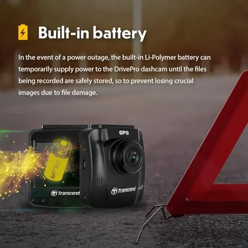 Transcend DrivePro 2K QHD 1440P Dash Cam Front, Support 1TB Max, Car Cam w/140°Wide-Angle/Handy Snapshot Button/G-Sensor/Night Vision Loop Recording/Head-Up Display/Wi-Fi GPS GLONASS/ADAS/Parking Mode 8