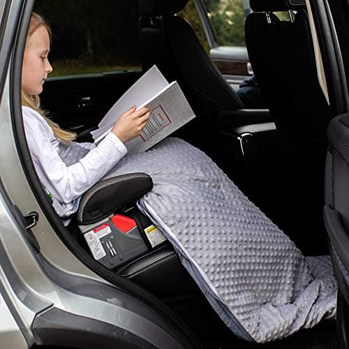 BARMY Weighted Lap Blanket (48"x24", 6lbs) Weighted Lap Pad with Removable Cover for Adults, Teens and Kids, Cotton Inner Blanket, Weighted Throw Blanket - Cool Gray 8