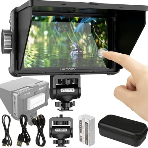 VILTROX Camera Field Monitor DC-550pro 5.5" Kit Touch Screen 4K HDMI DSLR Cameras Video Monitors with Sunshade Hood np-f550 Battery