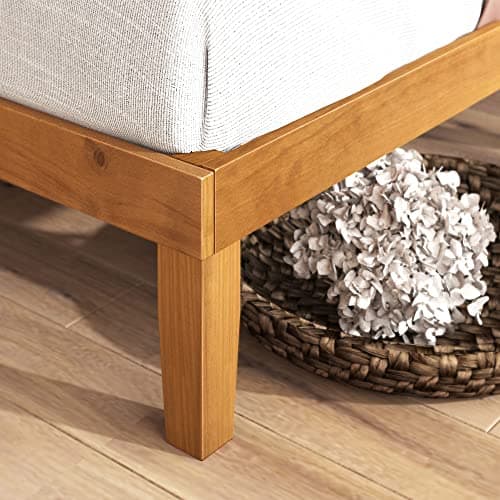 Zinus Alexia Wood Platform Bed Frame with headboard, Solid Wood Foundation with Wood Slat Support, No Box Spring Needed, Easy Assembly, Rustic Pine, Full 8