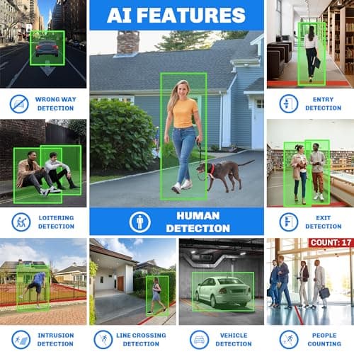 GW Security 5MP Bi-Spectrum Themal Accurate Temperature Measurement 2-Way Audio PoE Dome Security Camera w/Smoke, Flame, Fire Point, Human, Vehicle Smart Detection and 10 AI Functions 3