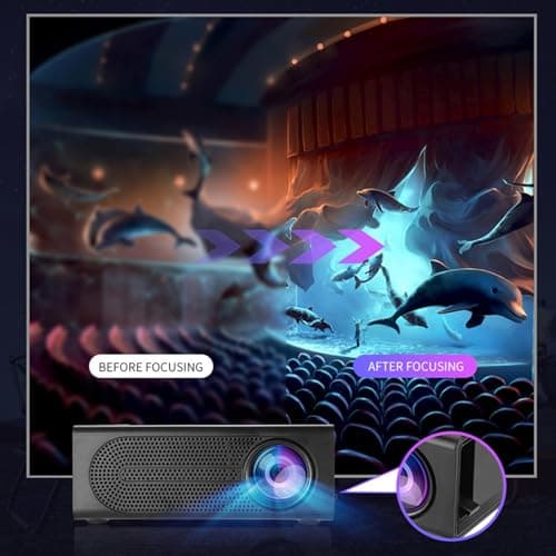 Mini Projector, 1080P HD Portable Projector Movie Video Projector Compatible with HDMI/USB/AV/Memory Card/5V-2A, Apartment Must Haves, Tech Gadgets, Mini Tv, Cool Stuff Christmas Gifts for Women Men 5