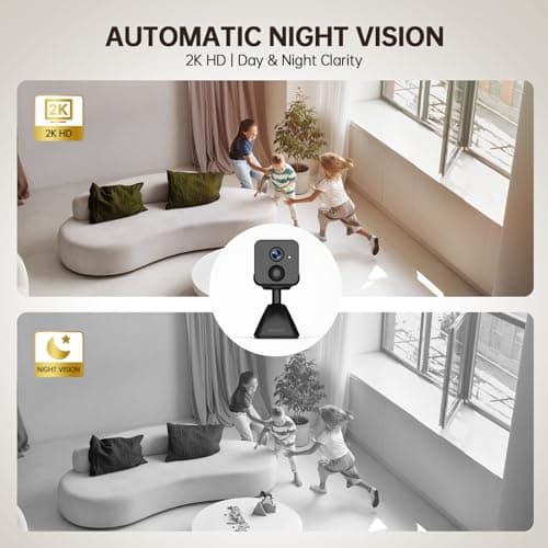 SENOLTA Hidden Camera – 2K HD Wireless Security Camera with Video, Mini Indoor Cameras for Home Security, AI Motion Detection, Night Vision, Built-in Siren, 60-Day Battery Life, Nanny cam, pet Camera 6