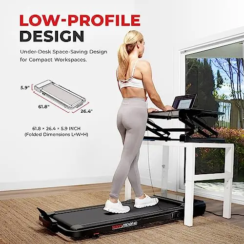 Sunny Health & Fitness Treadpad® Pacer Dual Mode Walking/Running Treadmill with 6-Level Auto Incline & Exclusive SunnyFit® App Enhanced Bluetooth Connectivity - SF-T722076 5