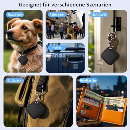 Air Tracker Tag 4 Pack Bluetooth Luggage Tracker tag Locator Works with Apple Find My,Smart Tracker for Suitcase, Bag, Backpack, Wallet,Replaceable Battery Smart tag Item Finder 7