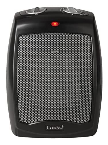 Lasko CD09250 Ceramic Adjustable Thermostat Tabletop or Under-Desk Heater, 9 Inches High, Black 7