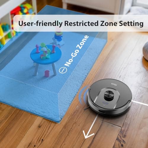 Tikom Robot Vacuum and Mop Combo, 5000Pa Suction, Smart Mapping, 45dB Robotic Vacuum Cleaner for Carpets, Pet Hair, Hardfloors (L8000 Pro) 5